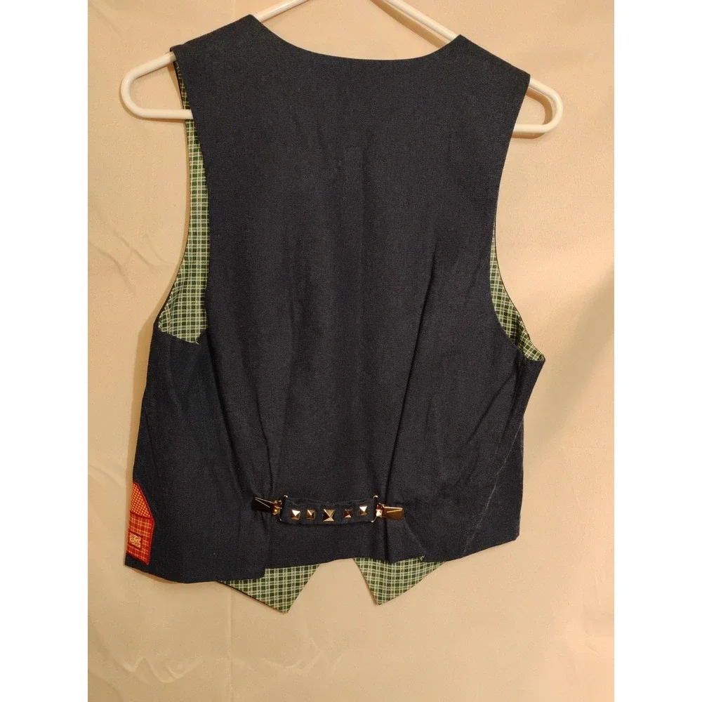 Brand New Handmade Women's MEDIUM M Denim Night‎ Moon Stars Town Church Vest